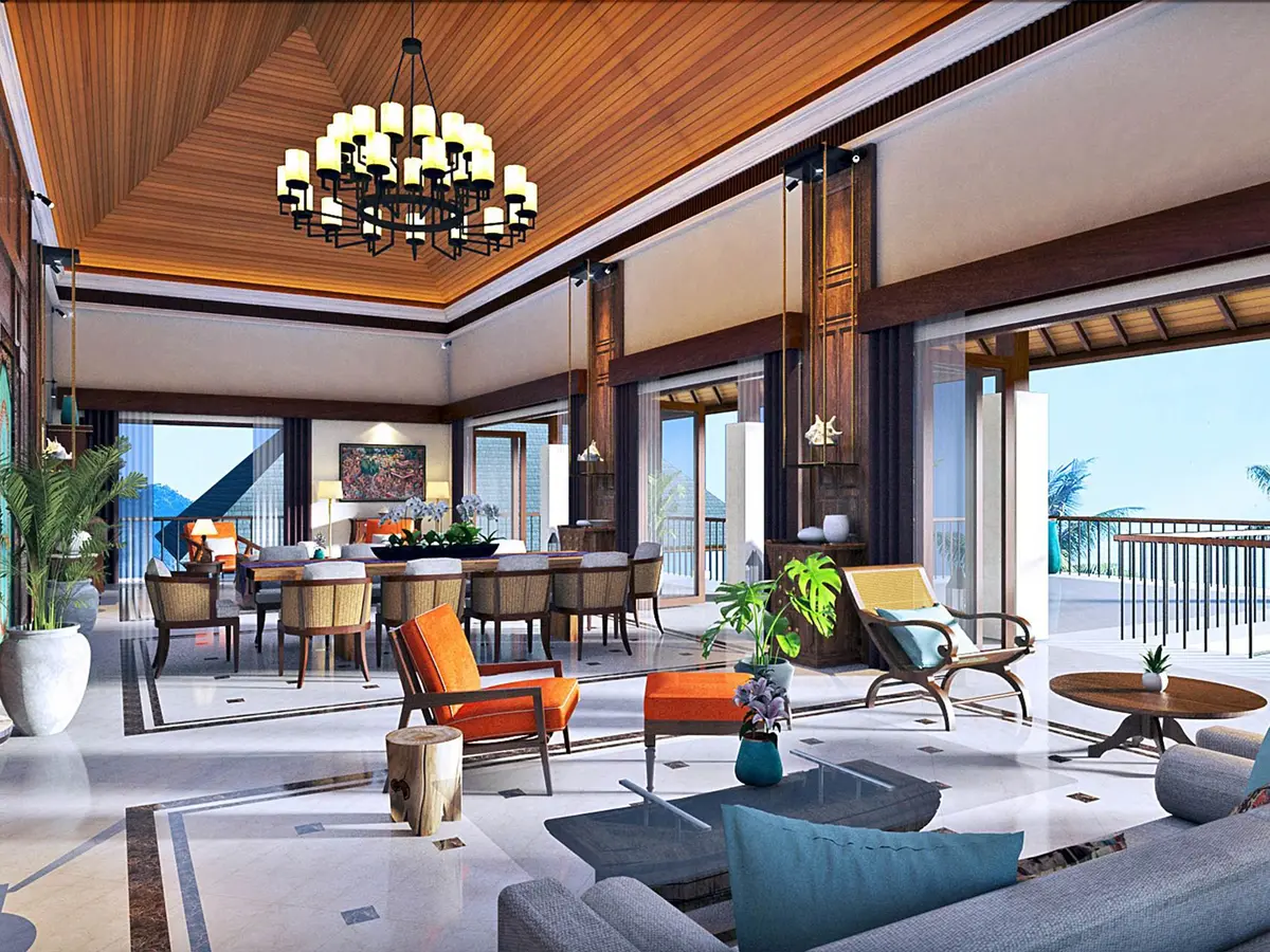 Villa Kailasha - Living and dining area setting
