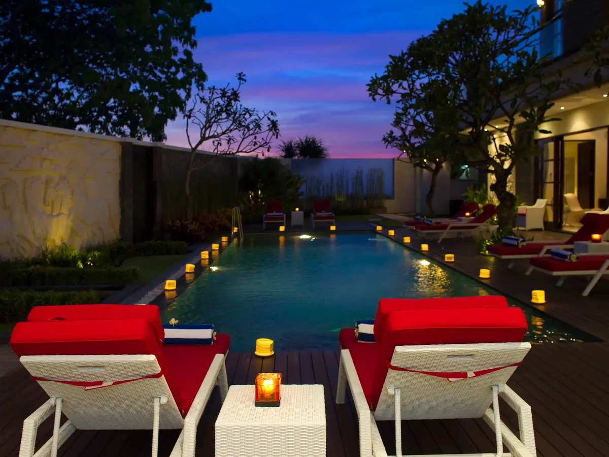 Villa Lega - Swimming pool at night