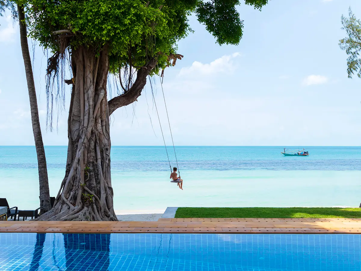 Waimarie - Beach swing in front of the villa