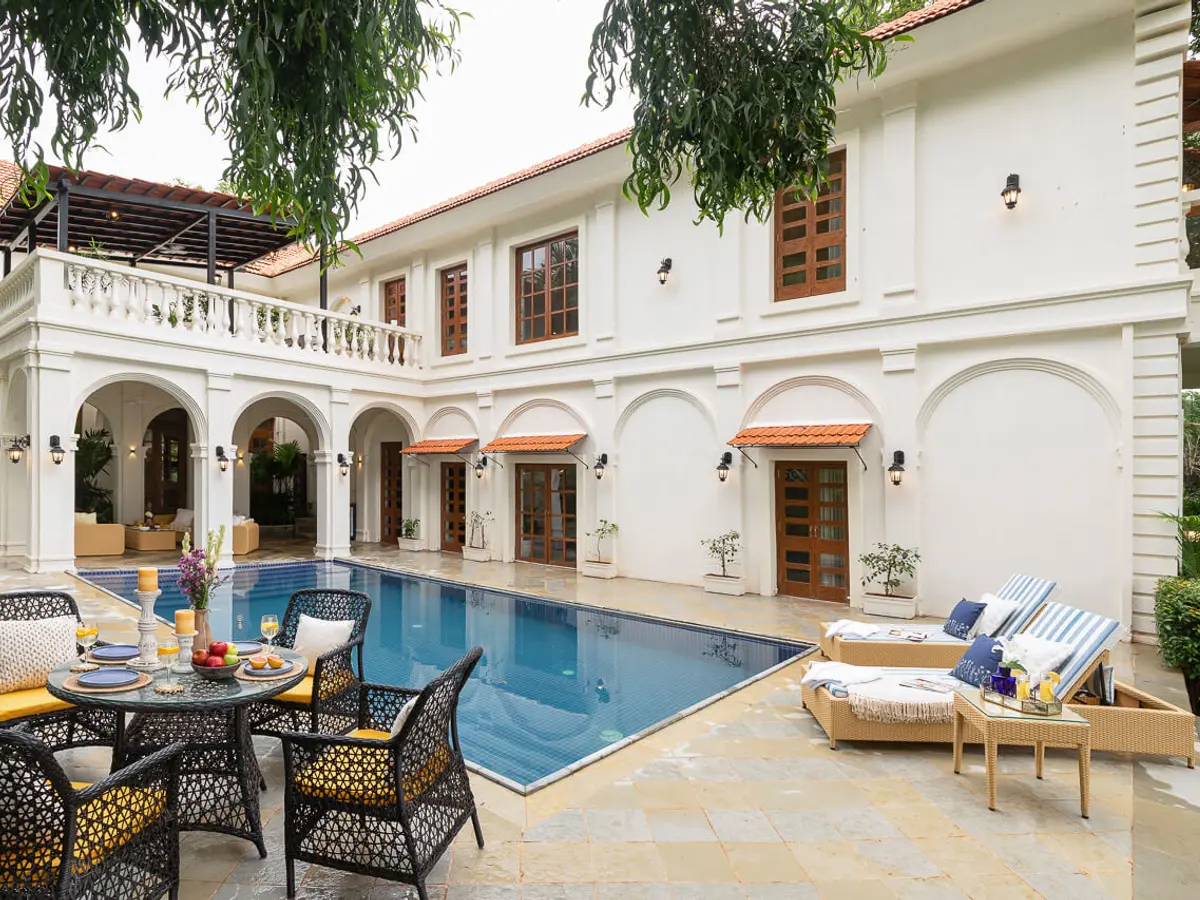 Poolside Facade | Villa Brisa by Lohono Stays 
