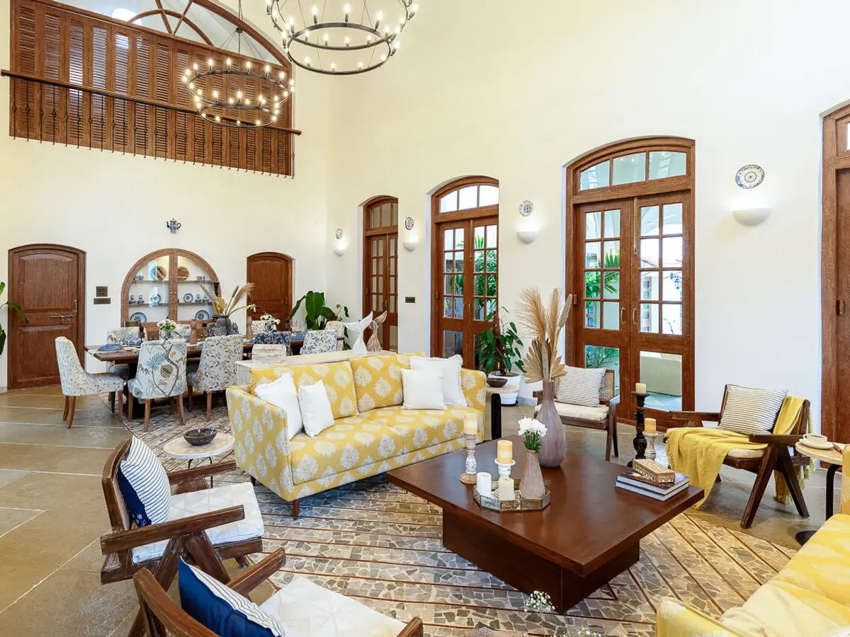 Living Area & Dining Area | Villa Brisa by Lohono Stays