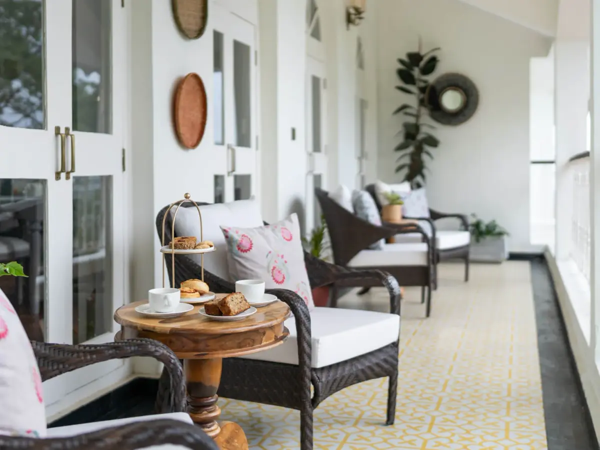 Balcony with Tea garden views | Villa Aikyam