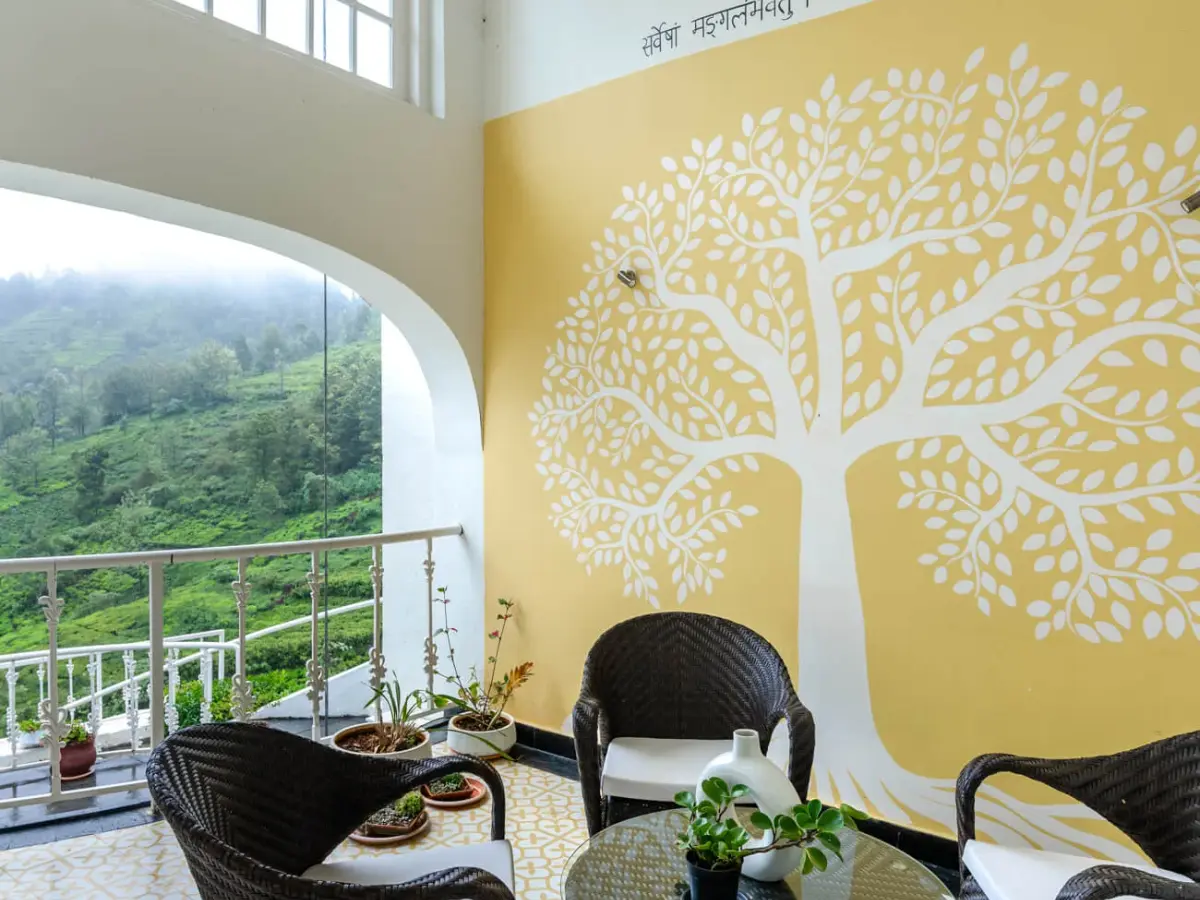 Common seating area with views | Villa Aikyam