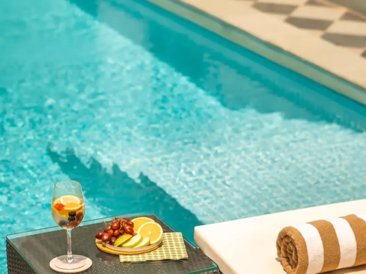 Poolside Lounging | Amora Villa B | Goa