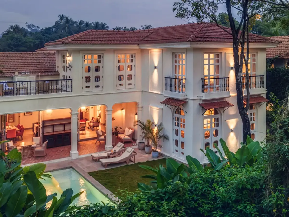 Evening Facade | Luxury villa in Goa by Lohono Stays