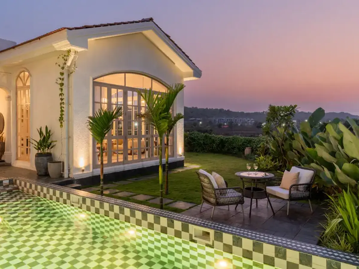 Evening Facade | Enia Villa D, Goa