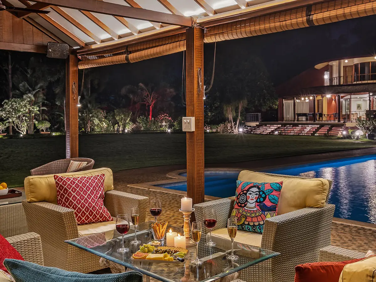 Villa Lani - Drinks setup in gazebo