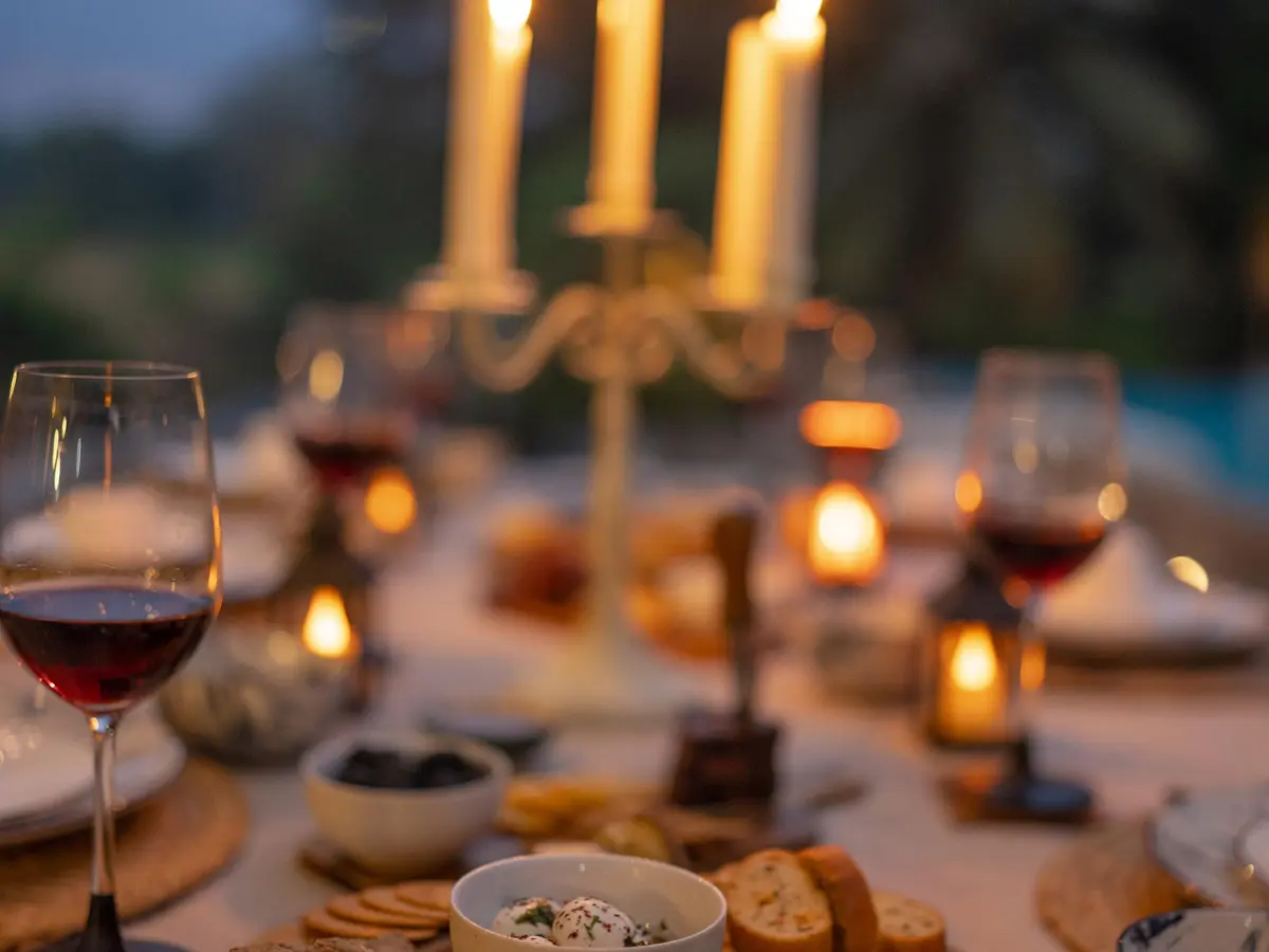 Outdoor Wine & Cheese set up - Maharaja House
