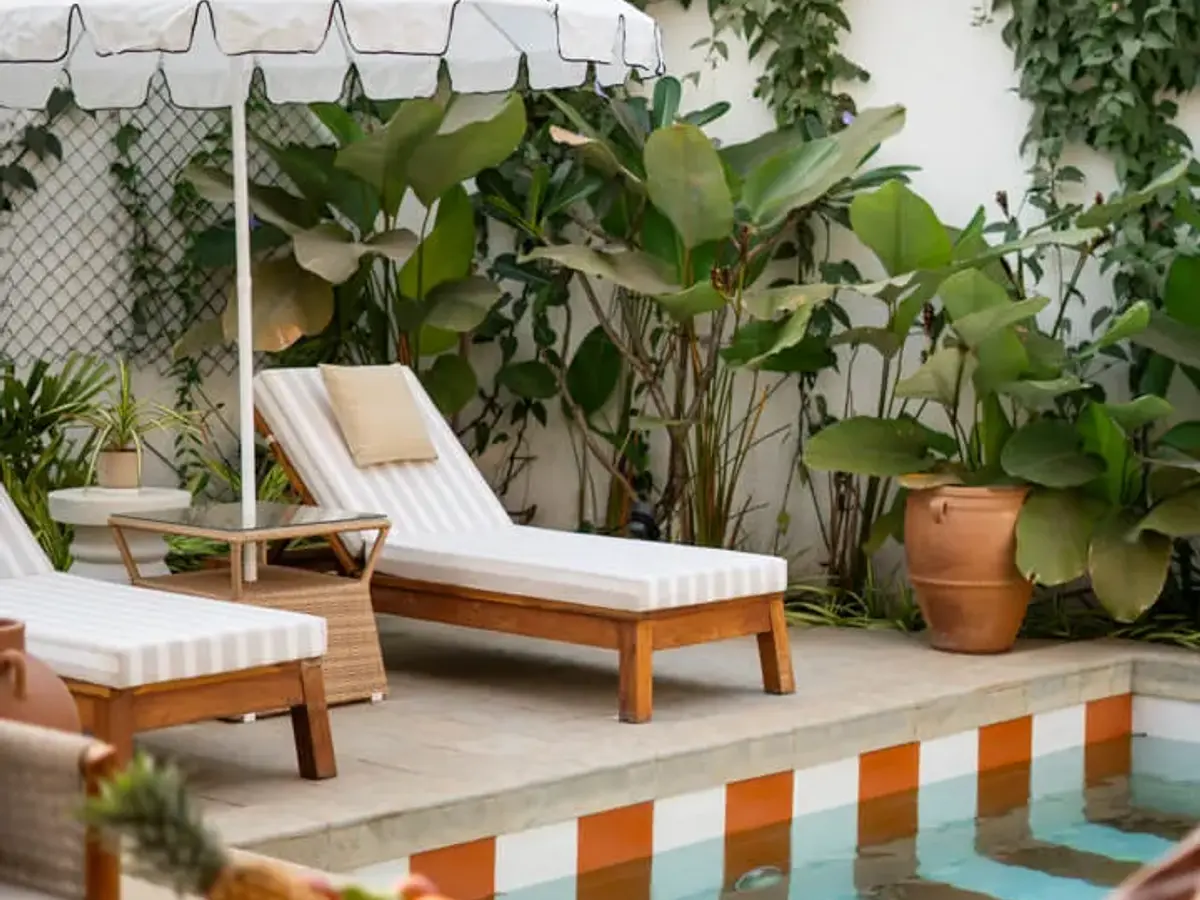 Poolside Seating Area | Mila Villa 6, Goa by Lohono Stays
