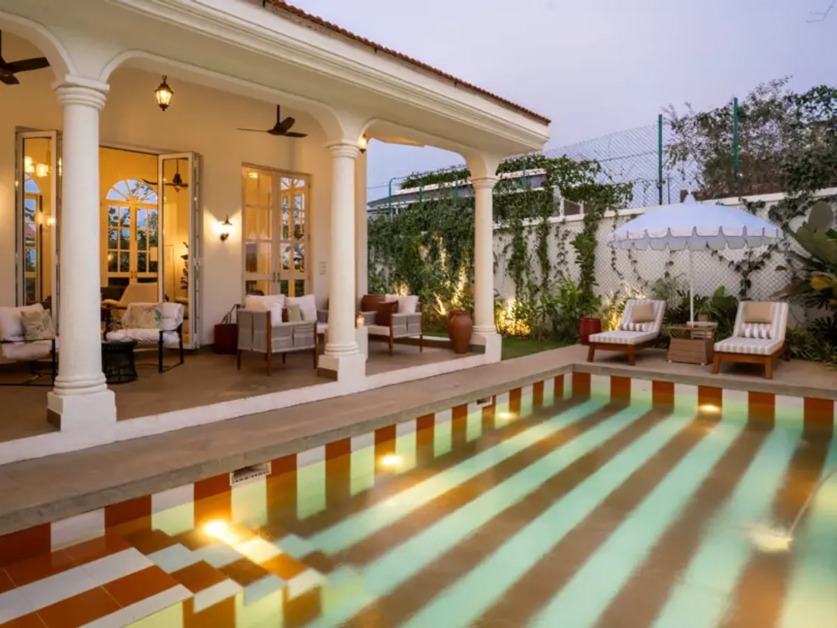 Evening Pool View | Mila Villa 6, Goa by Lohono Stays