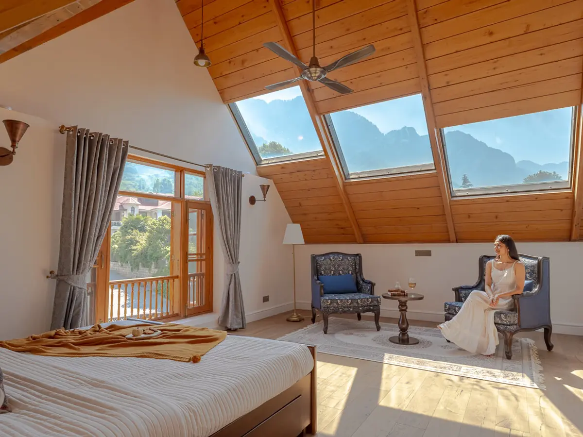 Bedroom with Skylight | Noor, Srinagar by Lohono Stays
