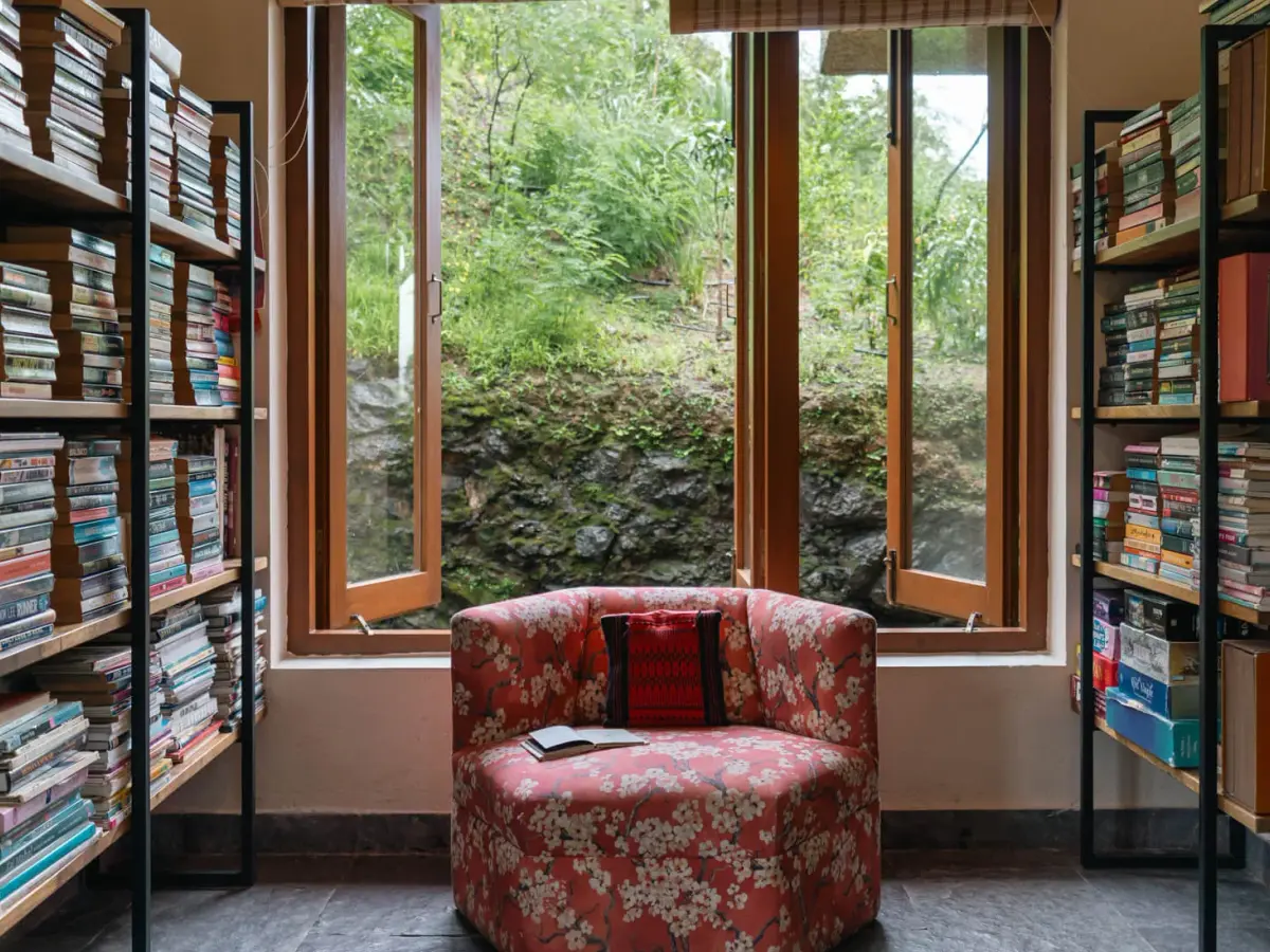 Library with seating area |  Private Villas in Pawna