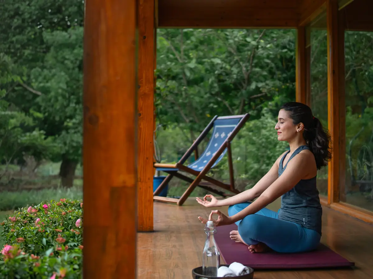 Outdoor Yoga | Orchard House by Lohono Stays