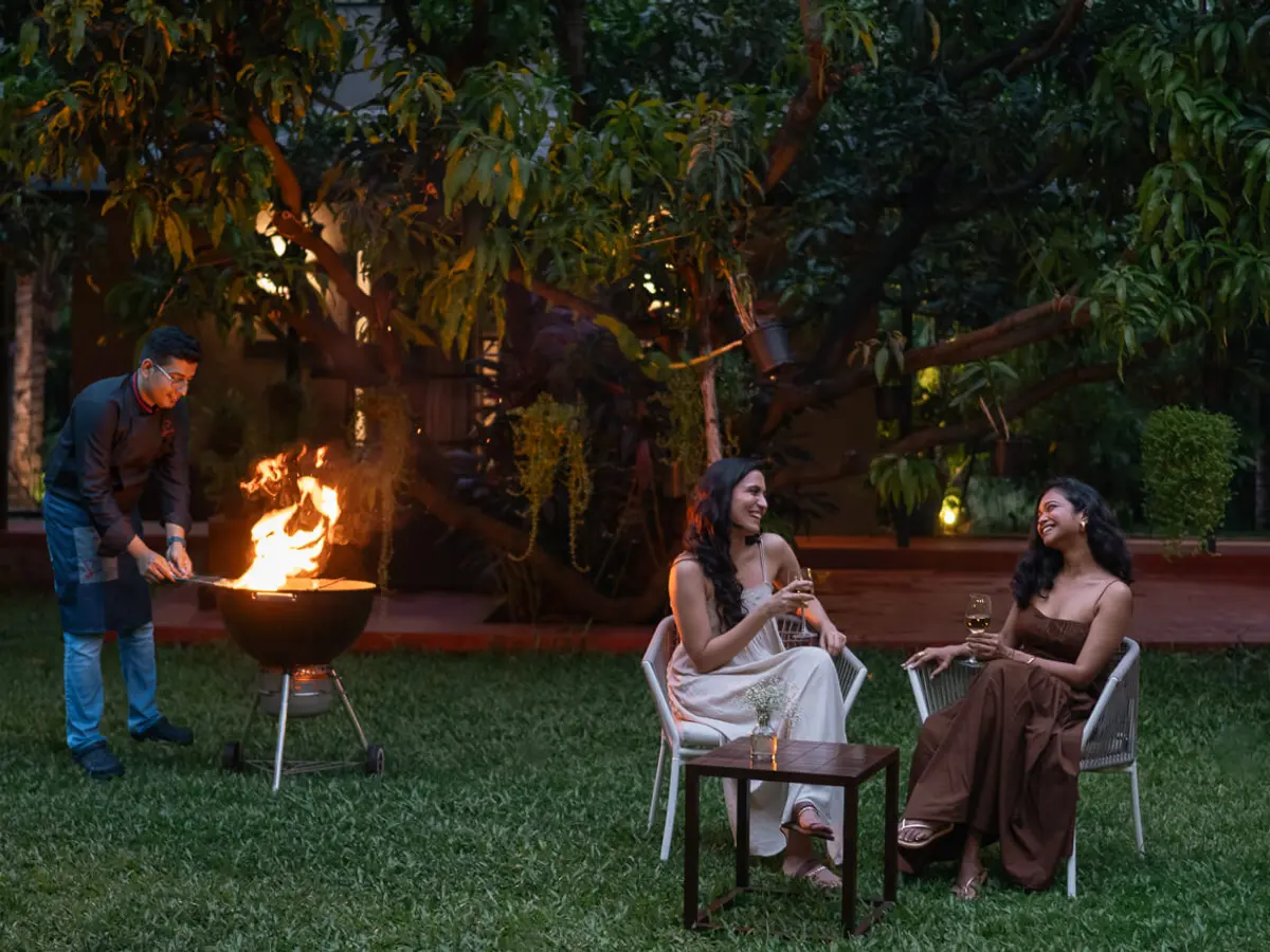 Outdoor Barbeque | Orchard House by Lohono Stays