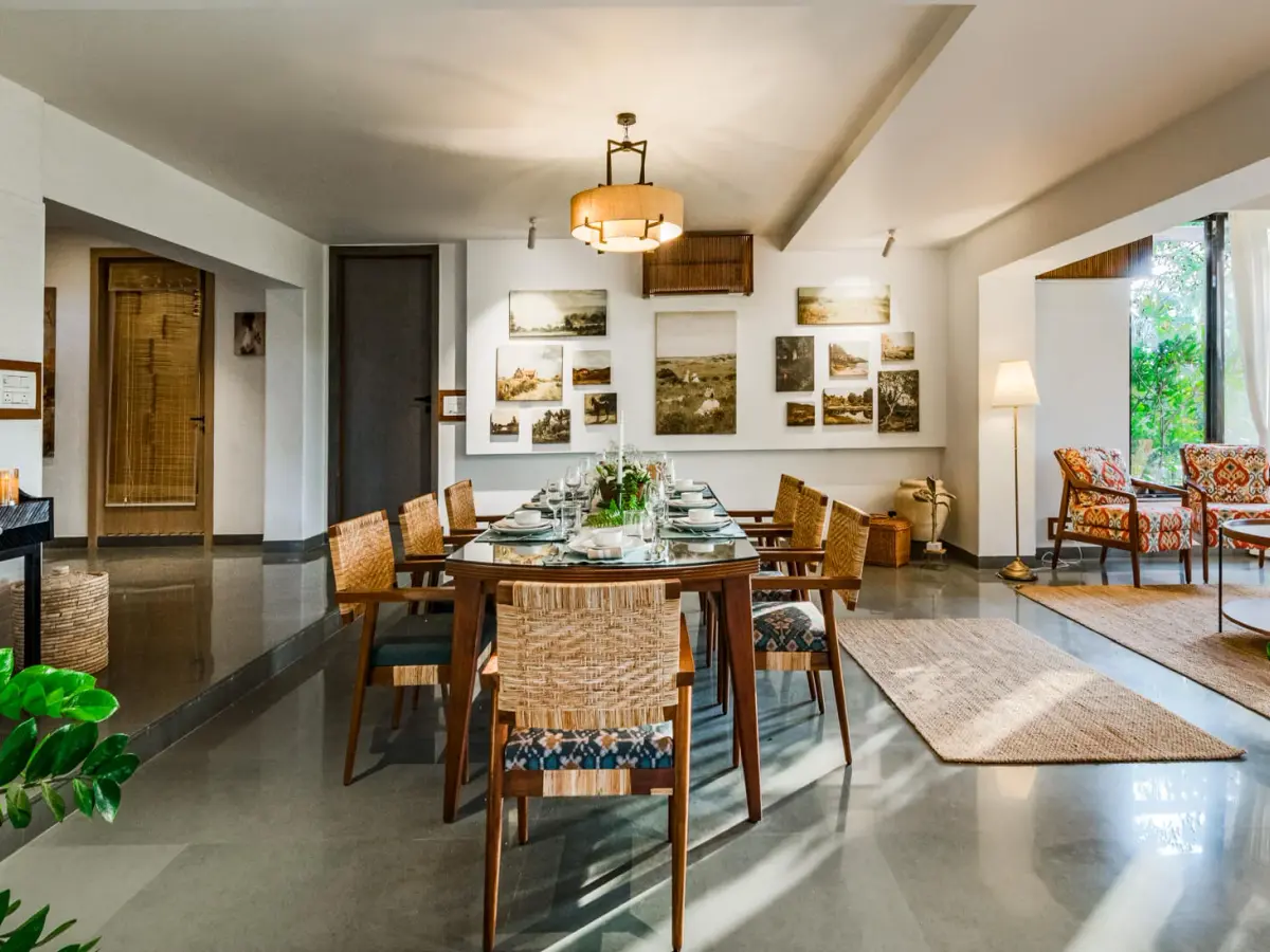 Dining & Living Area | Rigveda Villa | Lonavala