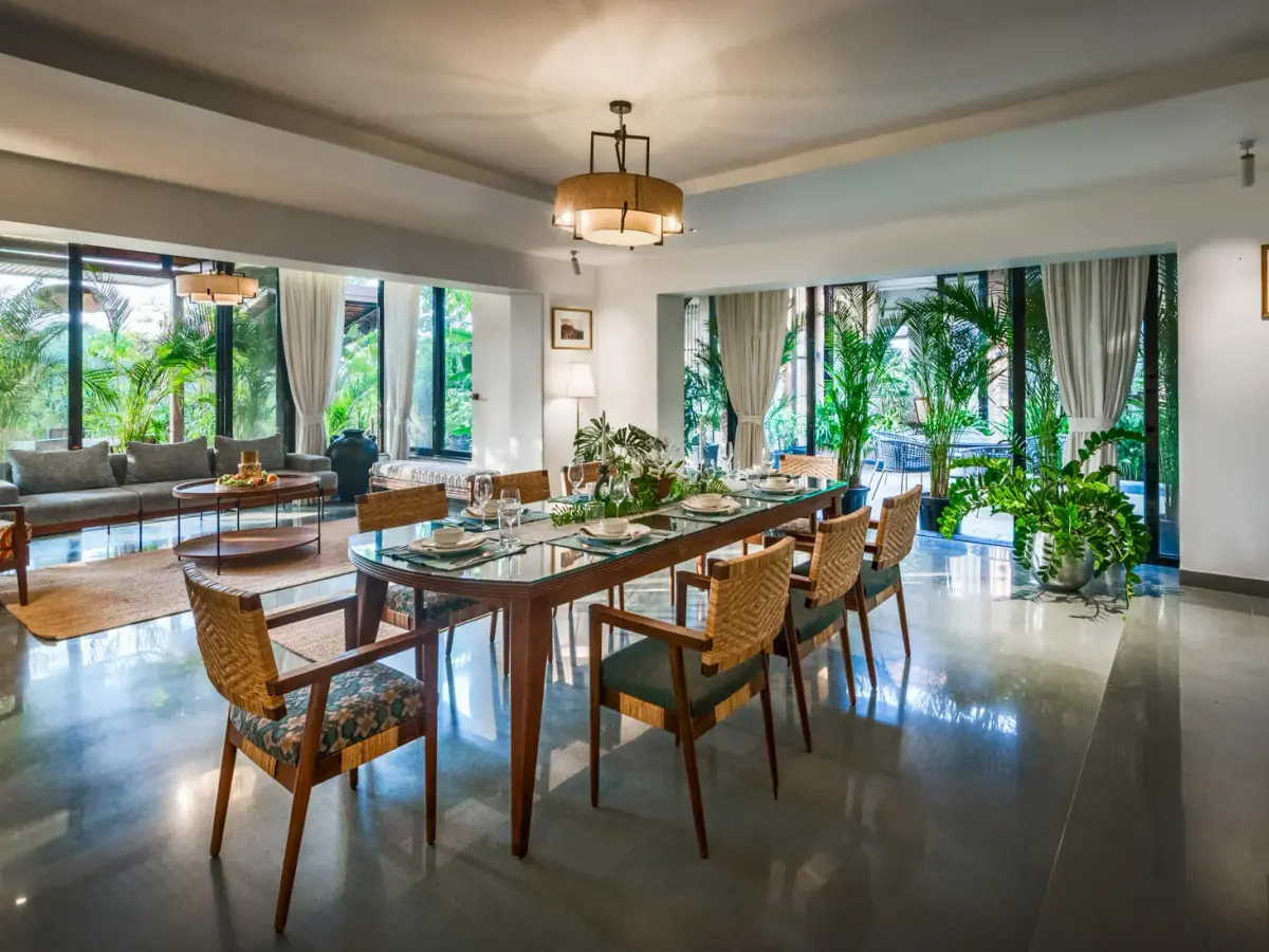 Dining & Living Area | Rigveda Villa | Lonavala
