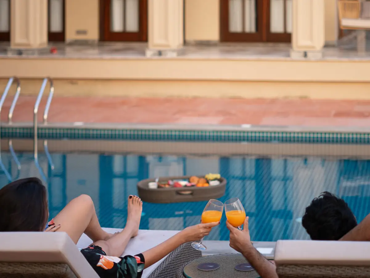 Poolside Beds | Sacri Borod Hill 4 by Lohono Stays