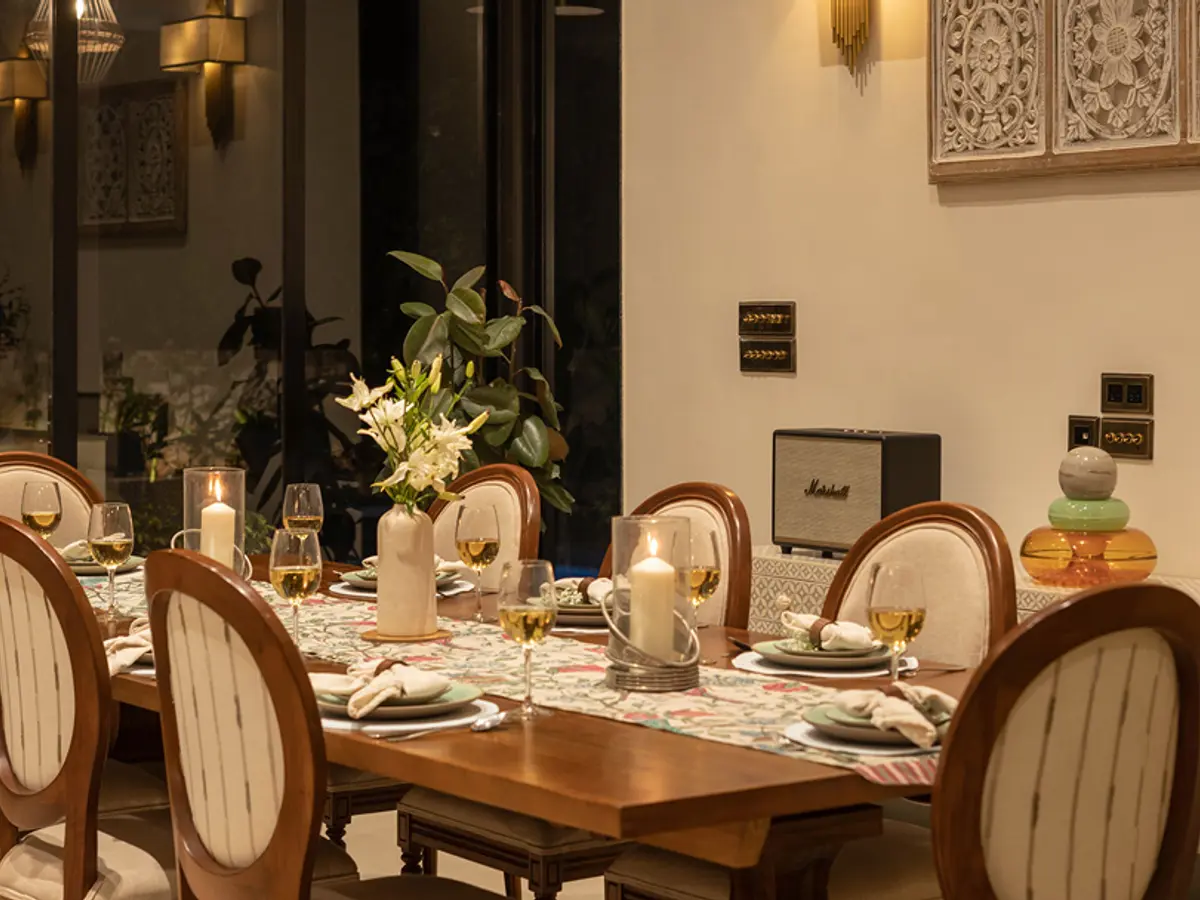 Dine with a pool-view |  Siena D Villa in Alibaug