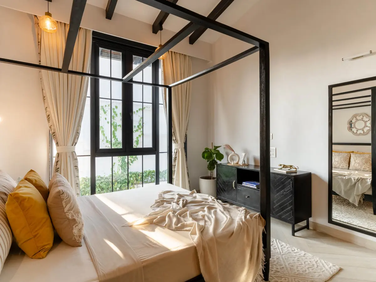 Bedroom with views | Siena A - Villa In Alibaug | Lohono Stays