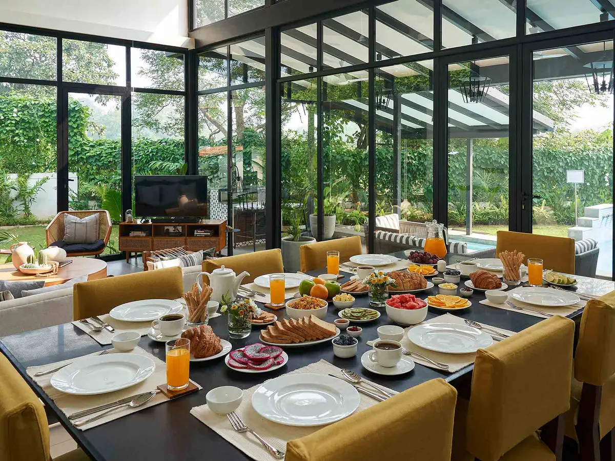 Breakfast Spread with Garden View - Sienna | Lohono Stays