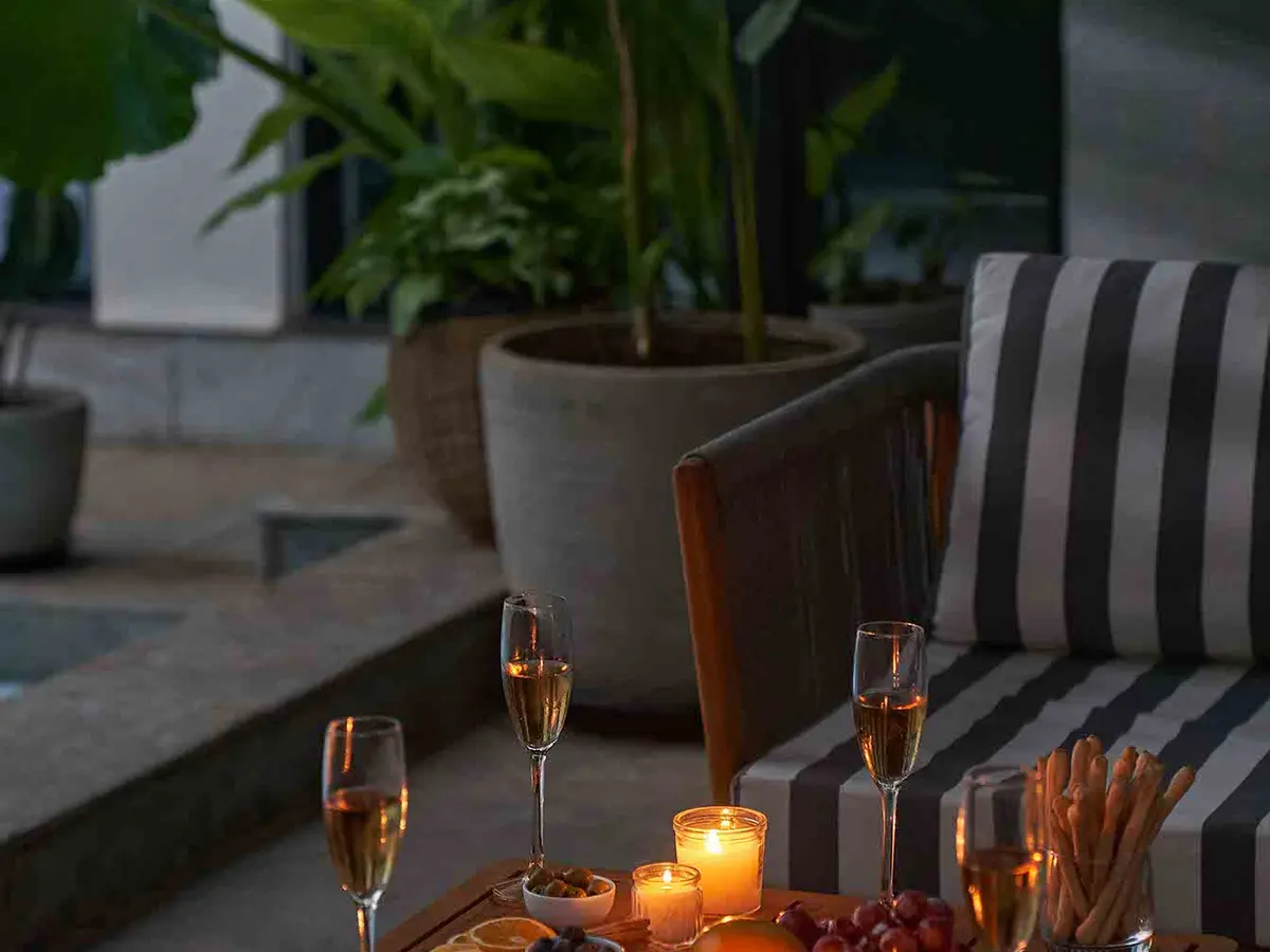 Candlelight patio dining -  Sienna|Lohono Stays