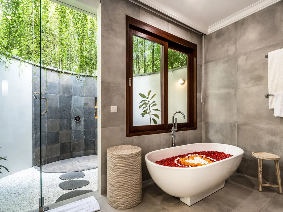 Pala Ubud - Villa Catur - Tranquil en suite bathroom