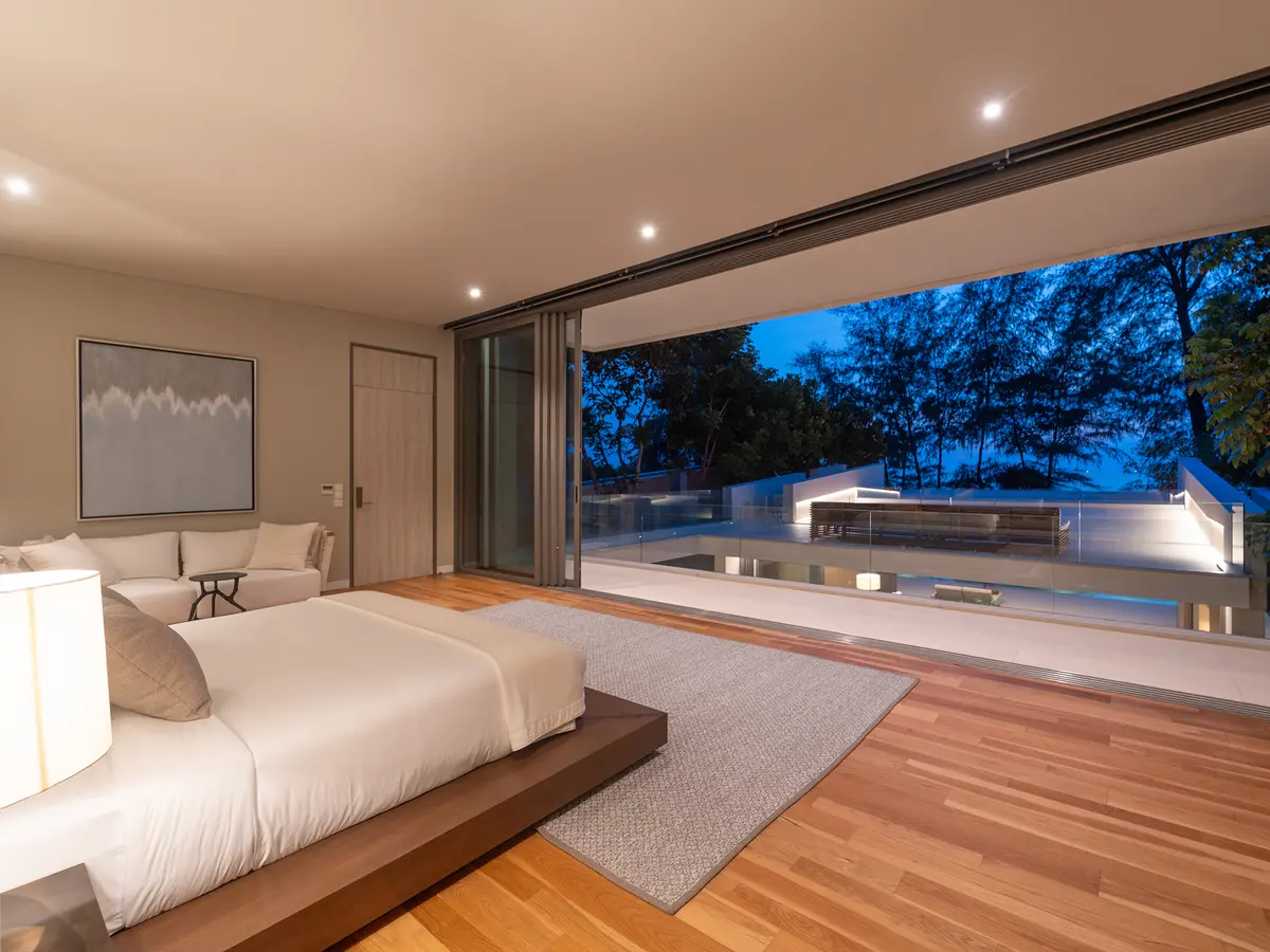 Veyla Beach Villa 6 - Master bedroom overlooking the moon deck