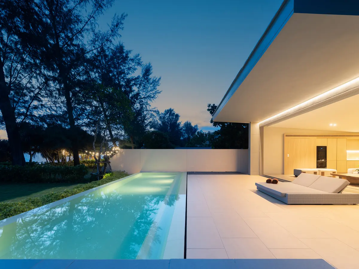 Veyla Beach Villa 6 -  Relaxing living terrace at sundown