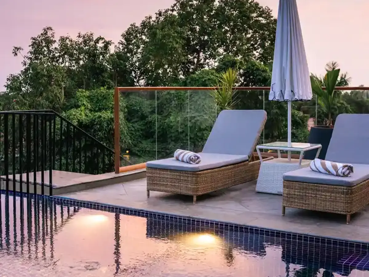 Evening Pool View | Azora Villa, Goa