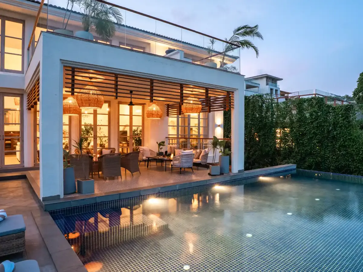 Evening Facade | Azora Villa, Goa