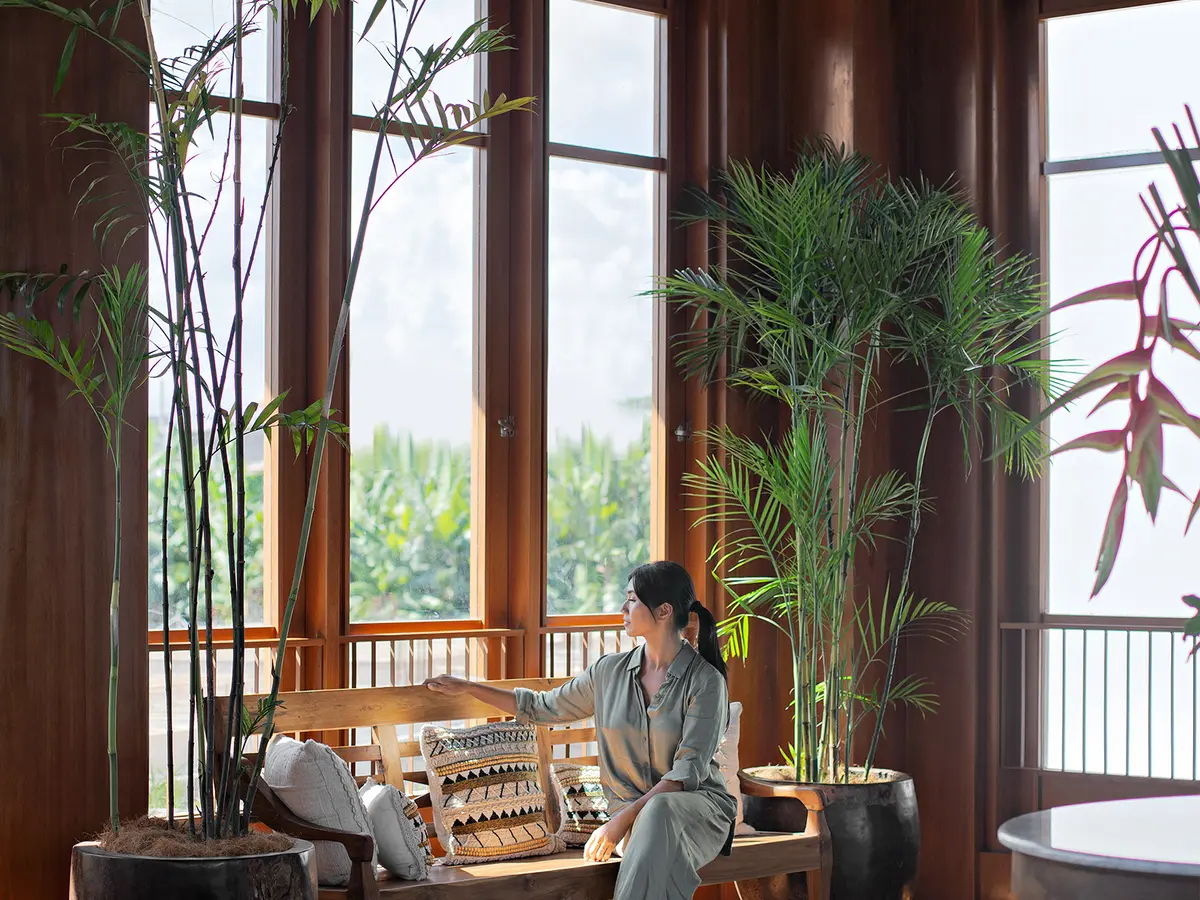 Villa Dhanika - Stunning rice field views from the entrance foyer