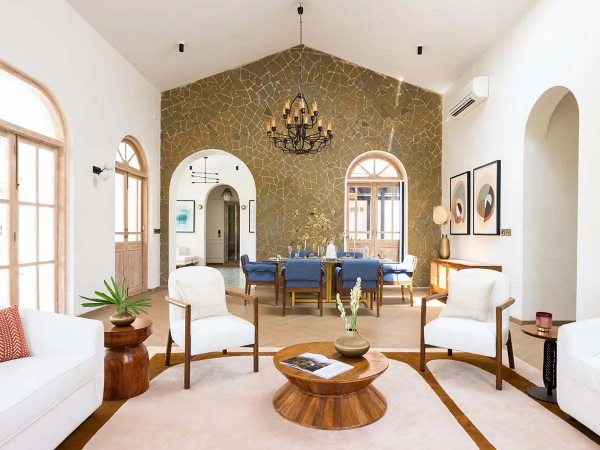 Living Area & Dining Area | Villa Feliz by Lohono Stays