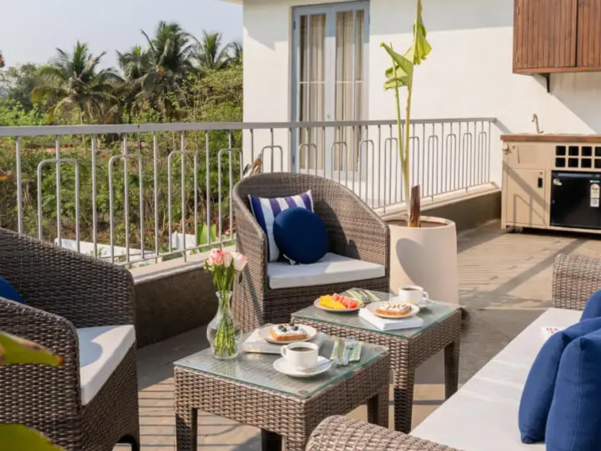Terrace Seating | Vitalda Serenity Villa, Goa