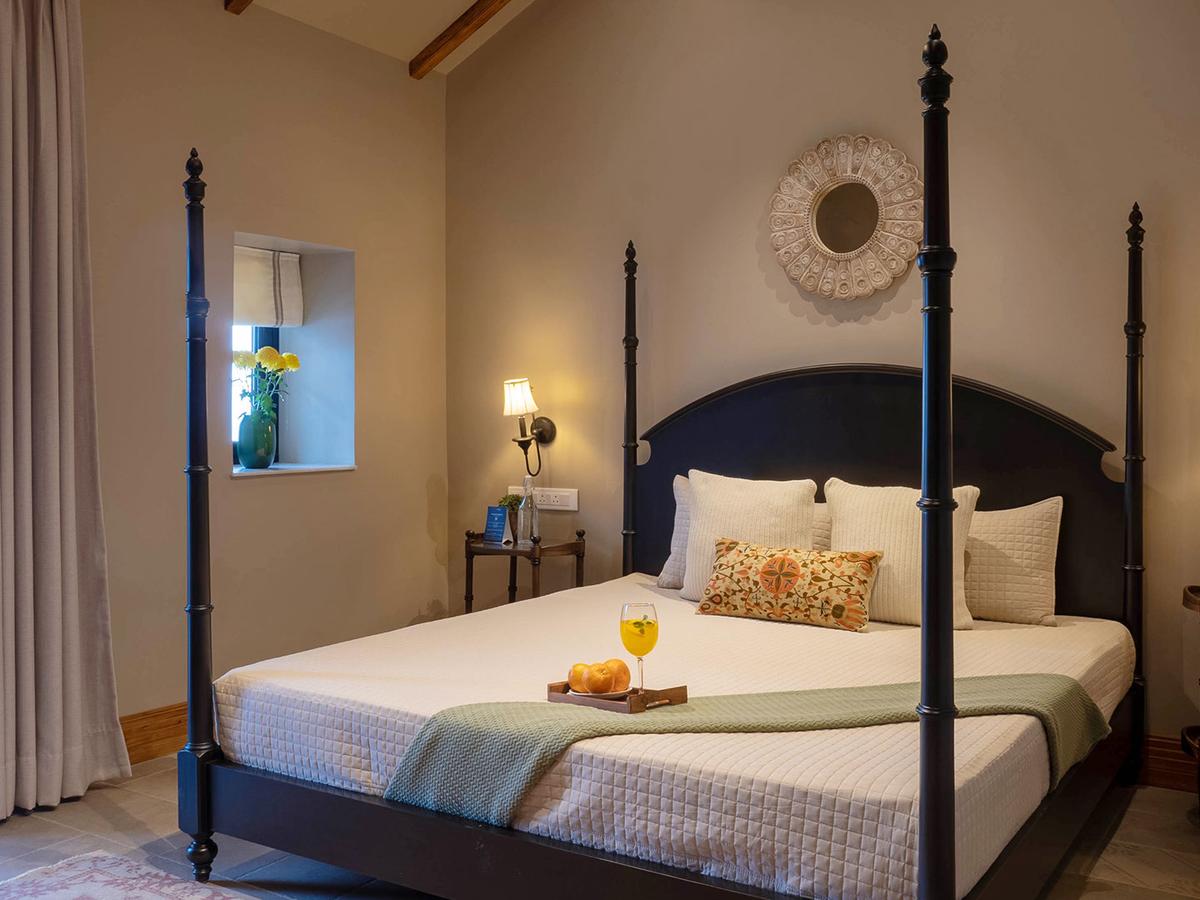 Bedroom 1 with scenic views | Airyland Estate, Mussoorie
