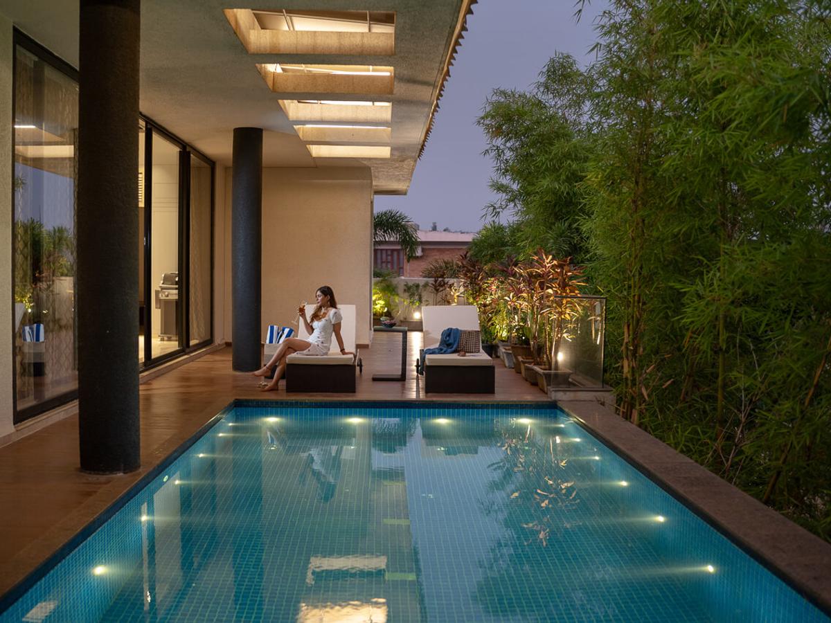 Outdoor Pool Area | Bamboo Breeze by Lohono Stays