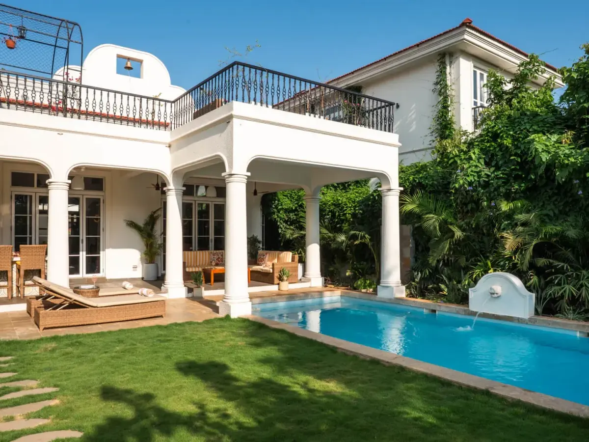 Outdoor Poolside Area | Beleza Villa B by Lohono Stays
