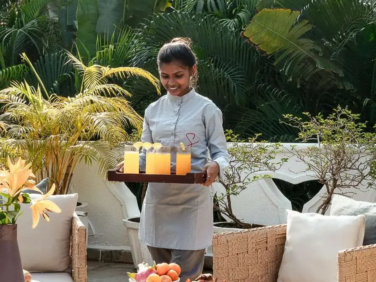 Terrace Dining Set Up | Castello Villa 2 by Lohono Stays 