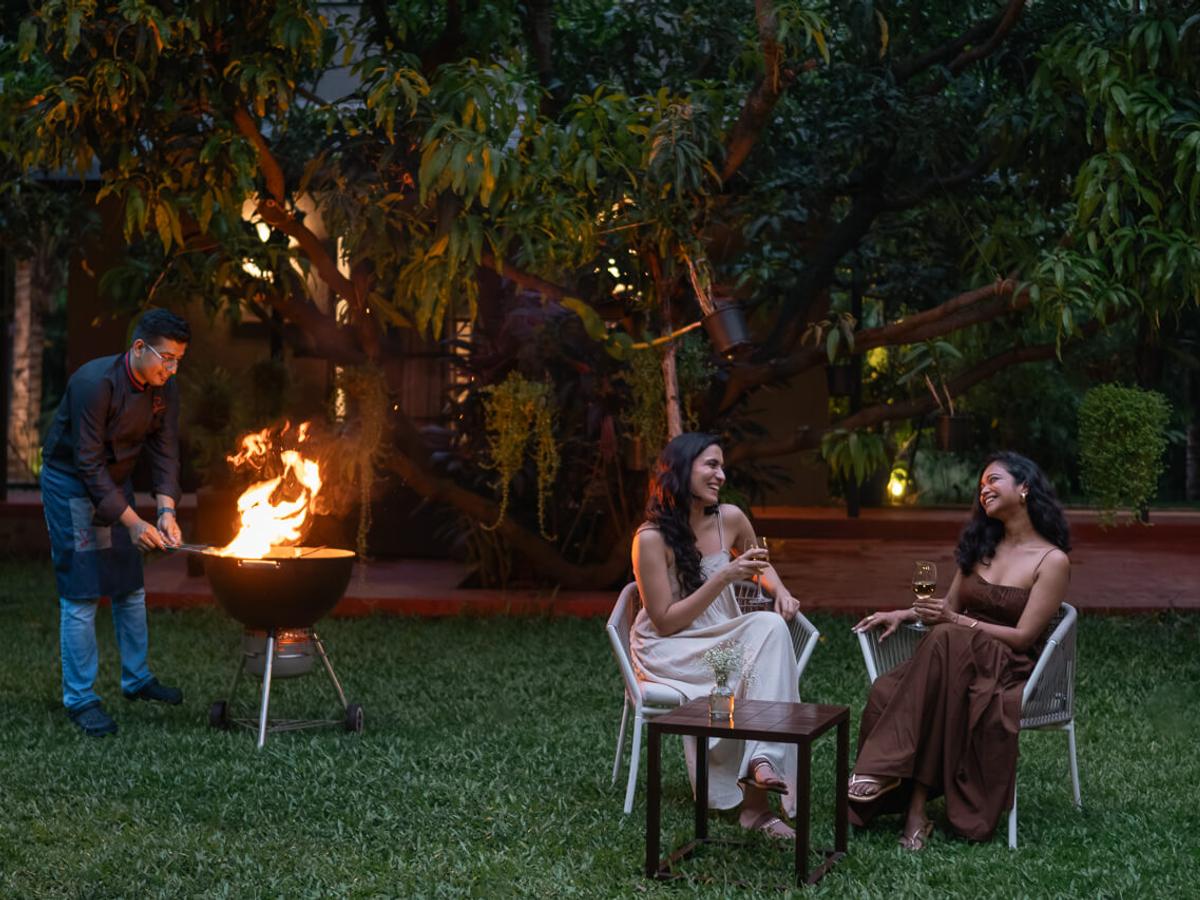 Outdoor Barbeque | Orchard House by Lohono Stays
