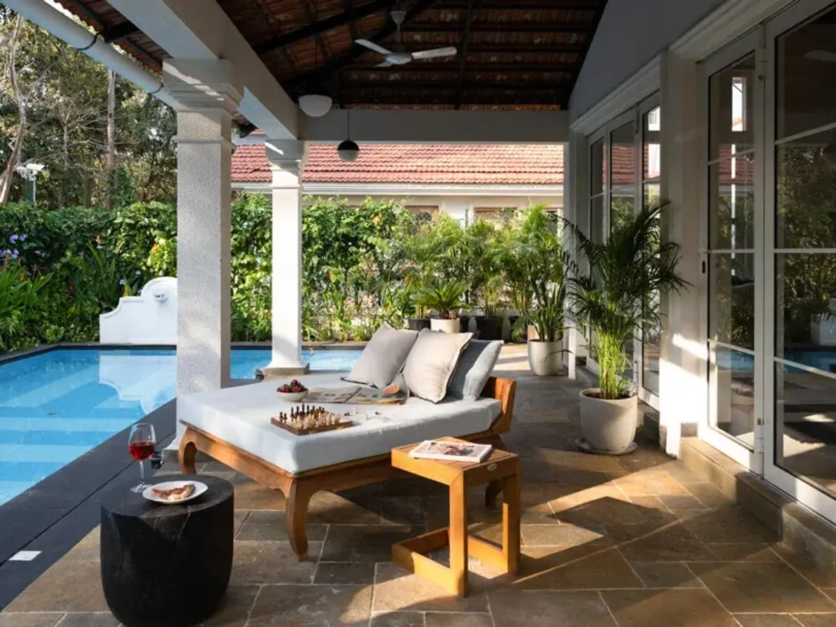 Outdoor Poolside Area | Regato Villa D by Lohono Stays