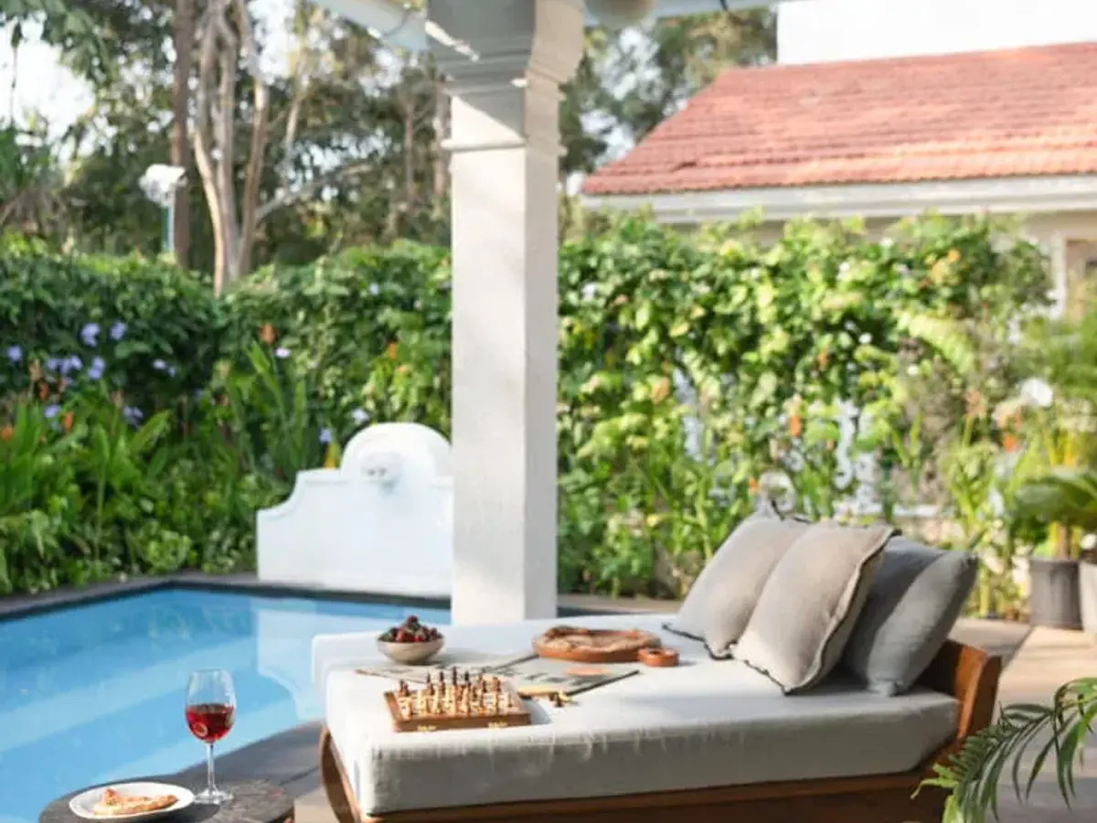 Private Poolside Area | Regato Villa D by Lohono Stays