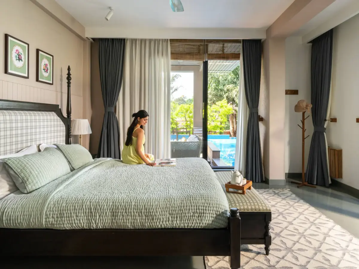 Poolside Bedroom | Rigveda Villa | Lonavala