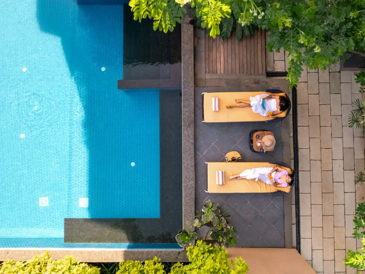 Poolside Seating Area | Rigveda Villa | Lonavala