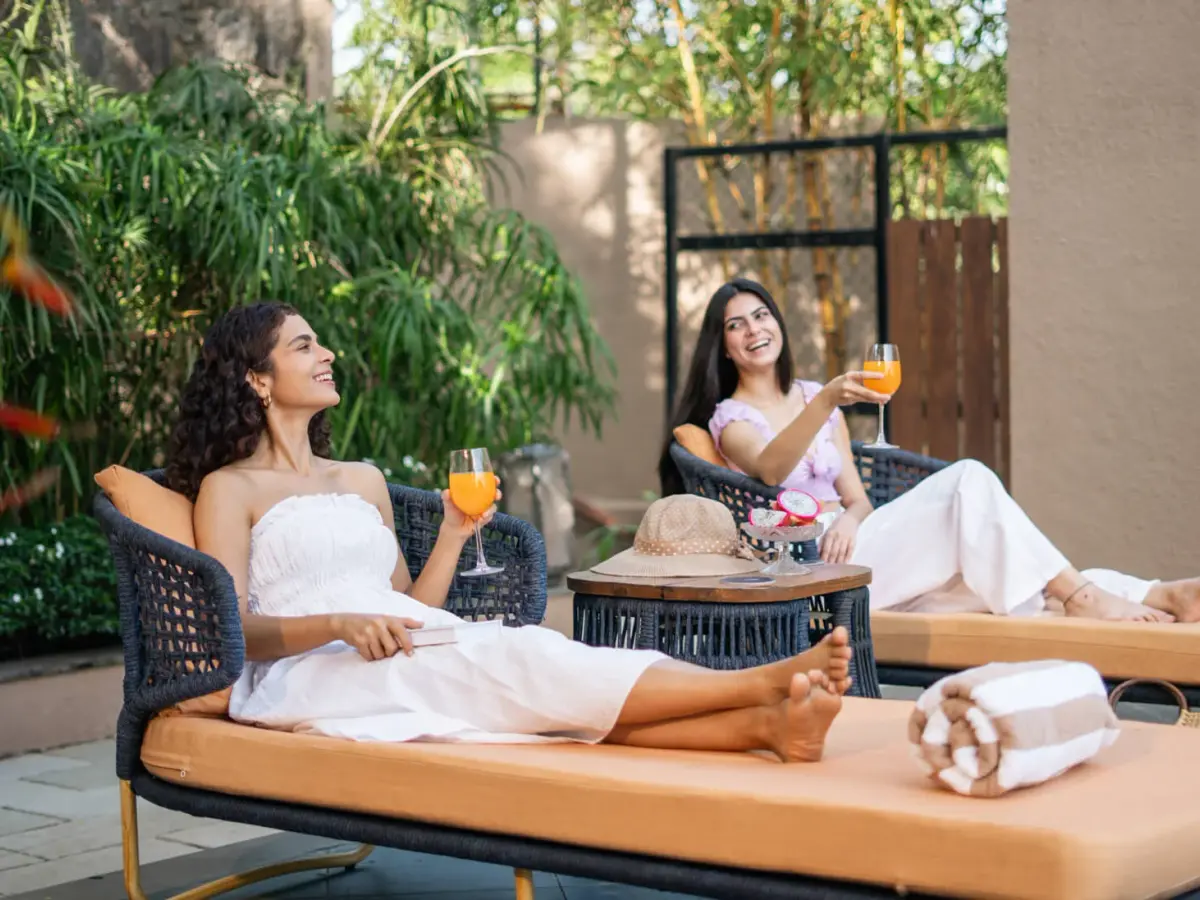 Poolside Seating Area | Rigveda Villa | Lonavala