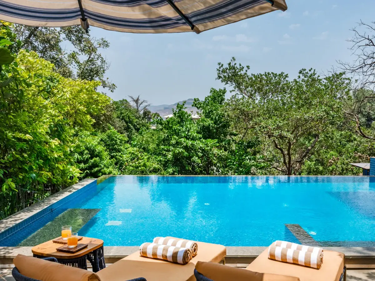 Poolside Seating Area | Rigveda Villa | Lonavala