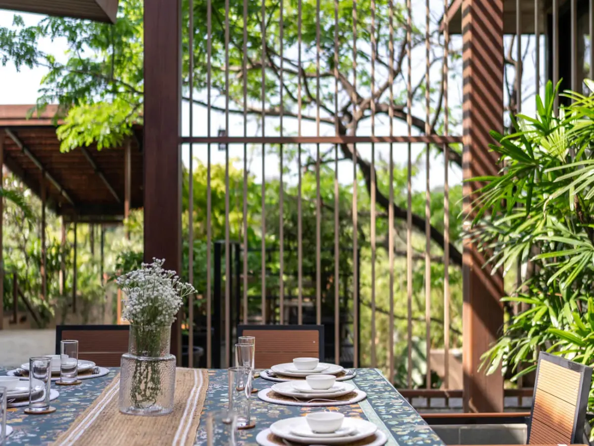 Outdoor Dining Area | Rigveda Villa | Lonavala