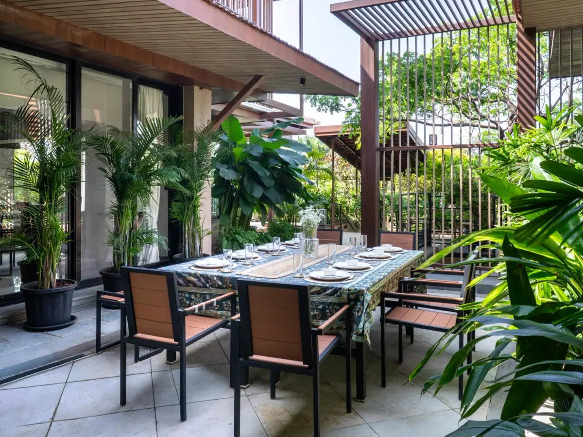 Outdoor Dining Area | Rigveda Villa | Lonavala