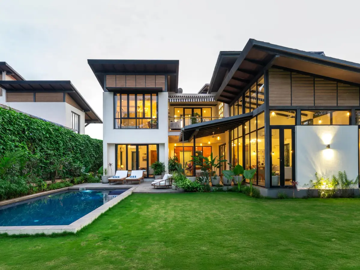 Evening Facade | Siena Villa B by Lohono Stays