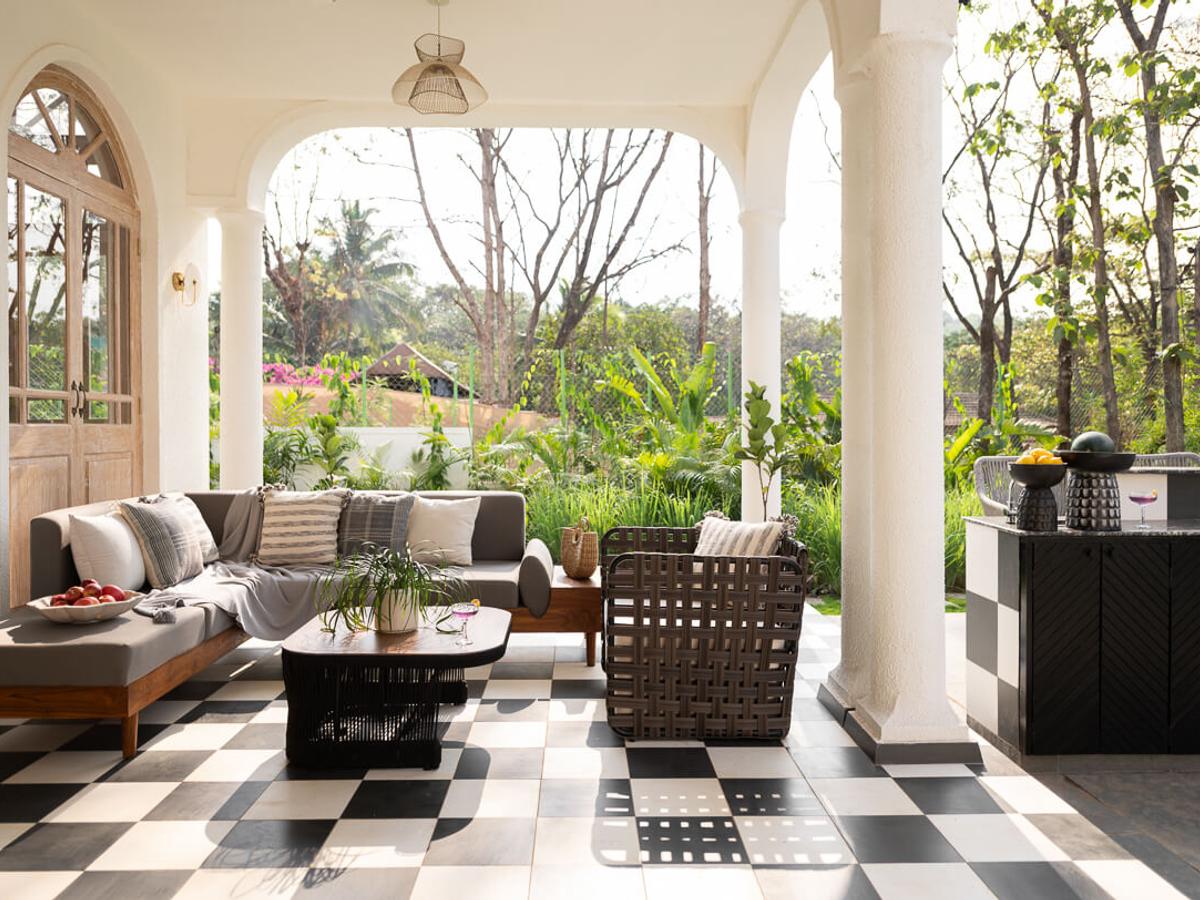 Outdoor Seating at Pool | Villa Feliz by Lohono Stays