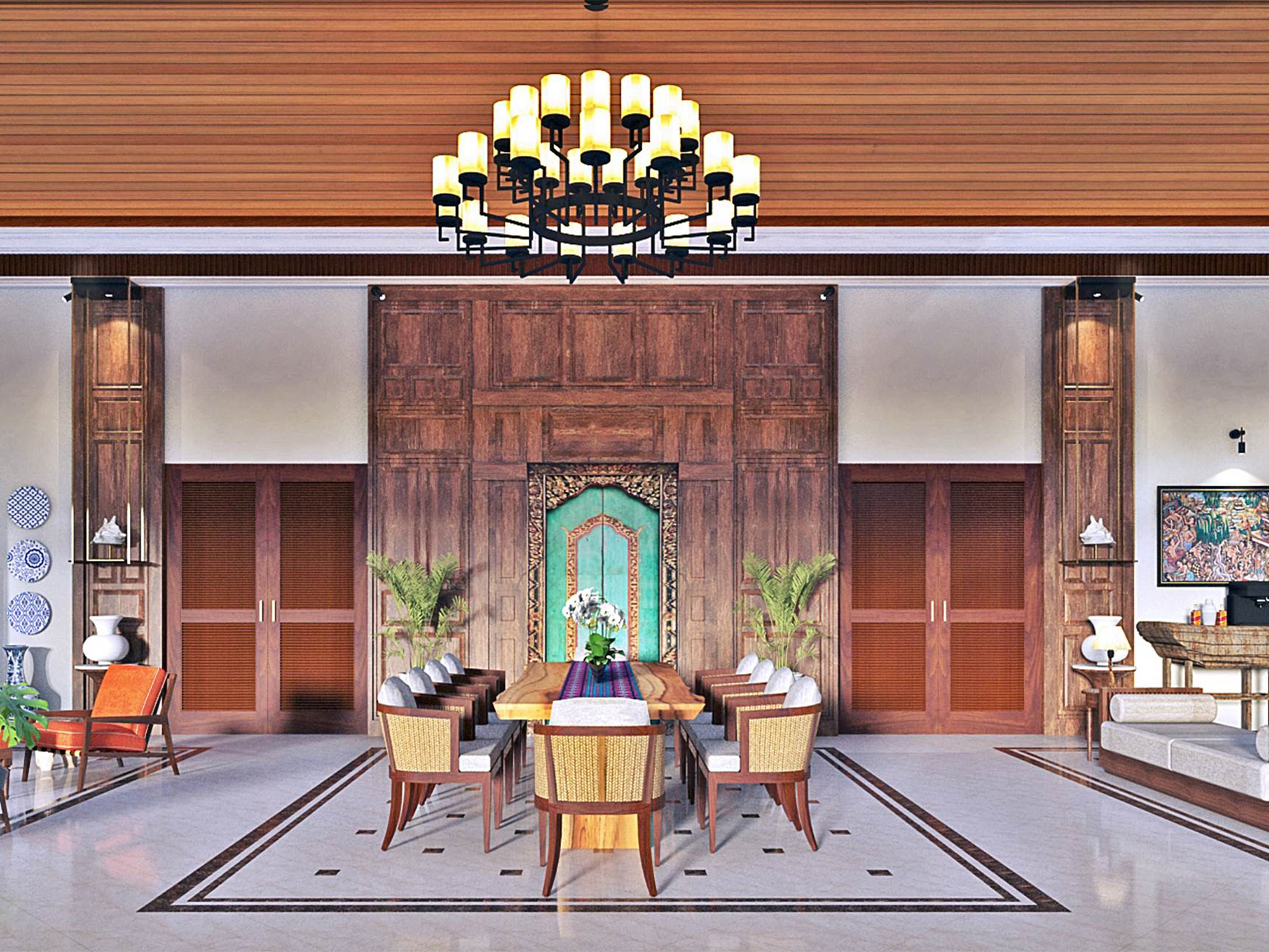 Villa Kailasha - Elegant dining area design